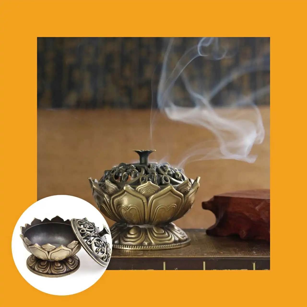 Горелка для благовоний в виде цветка лотоса подставка из сплава китайском стиле