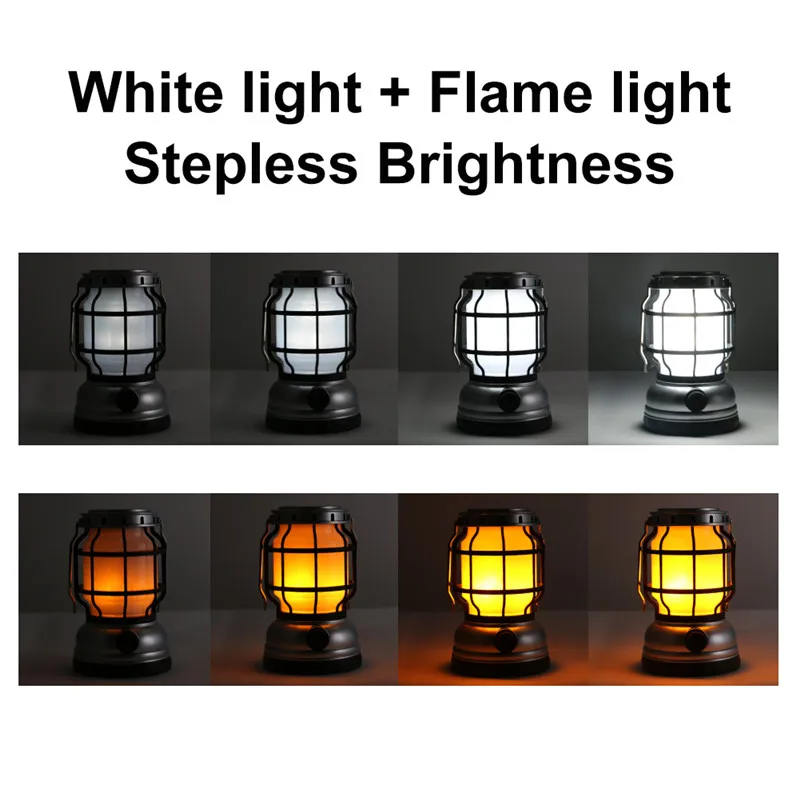 

ZK30 Solar Powered Retro Kerosene lamp Camping Light Flame Light Portable Lantern USB Rechargeable Outdoor Indoor Nightlights