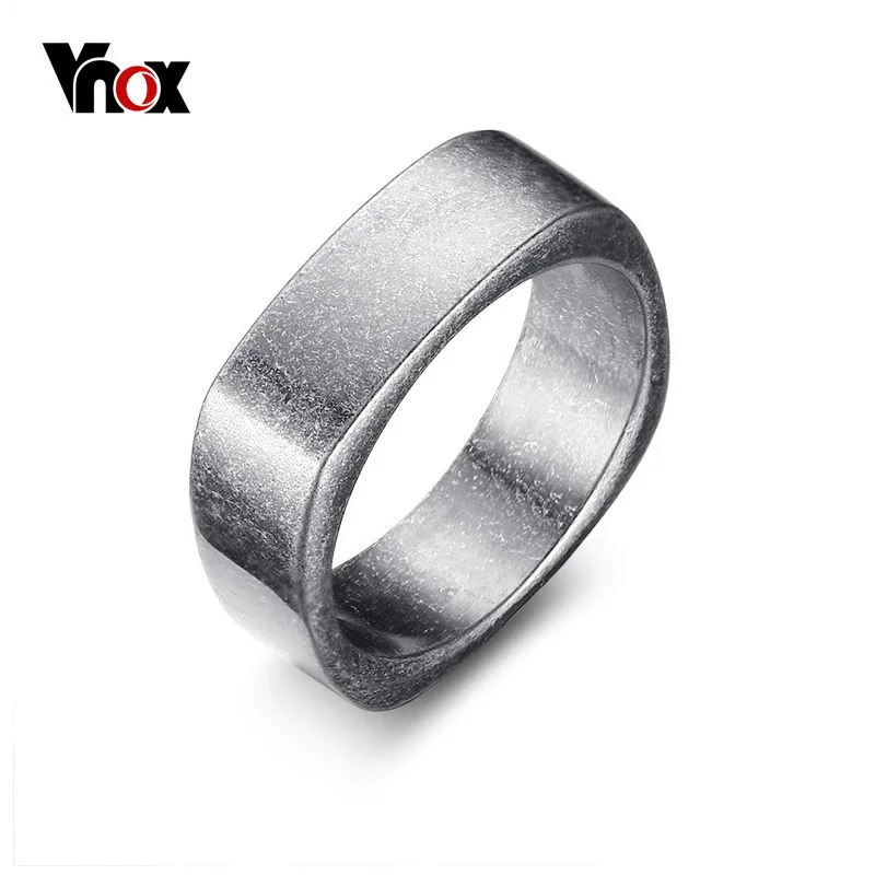 

Vnox Vintage Oxide Siver Ring Stainless Steel Metal Men Jewelry