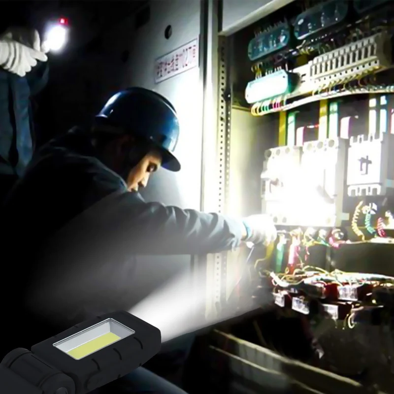 

Portable COB LED Flashlight Torch Outdoor Rechargeable Work Camping Handy Light Energy Saving Lamp With Magnet Hook