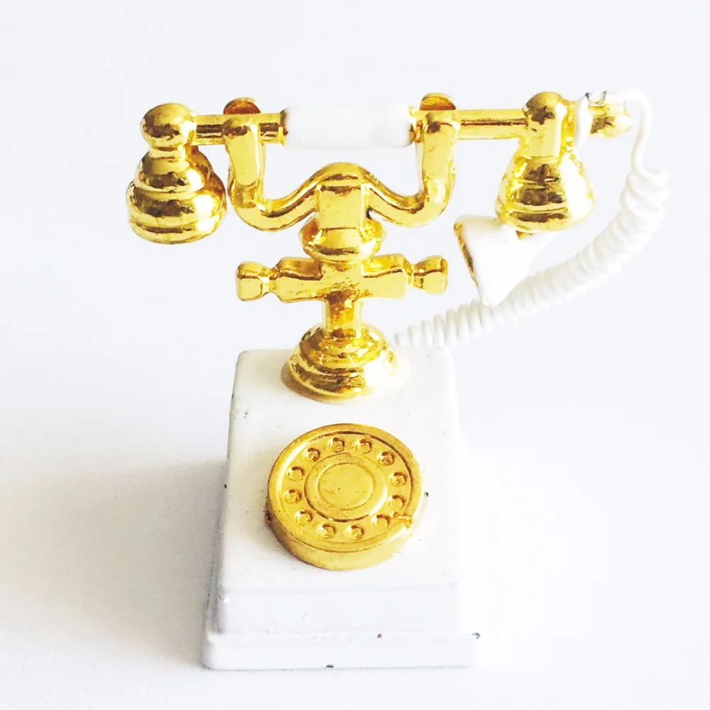 1:12 старомодный телефон кукольный домик миниатюрная винтажная домашняя