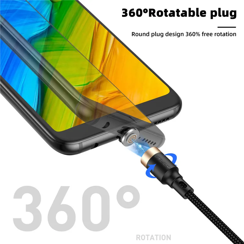 Кабель USB USLION 3A кабель Micro для быстрой зарядки Xiaomi магнитный iPhone 11 Тип C и передачи