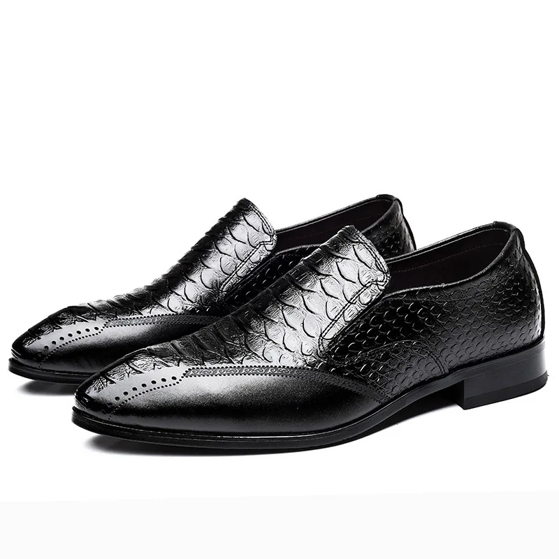 

2021 Spring New Men's Formal Shoes Fish Leather Men's Shoes Business Casual Feet