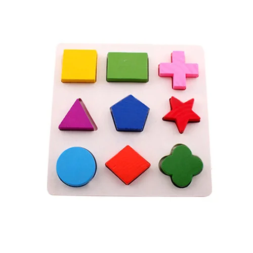 01 1 Set Baby 3D Wooden Puzzles Toy Learning Geometry Color Cognition Montessori Educational Kids Toys for Children Play Games Gift - Цвет: 01
