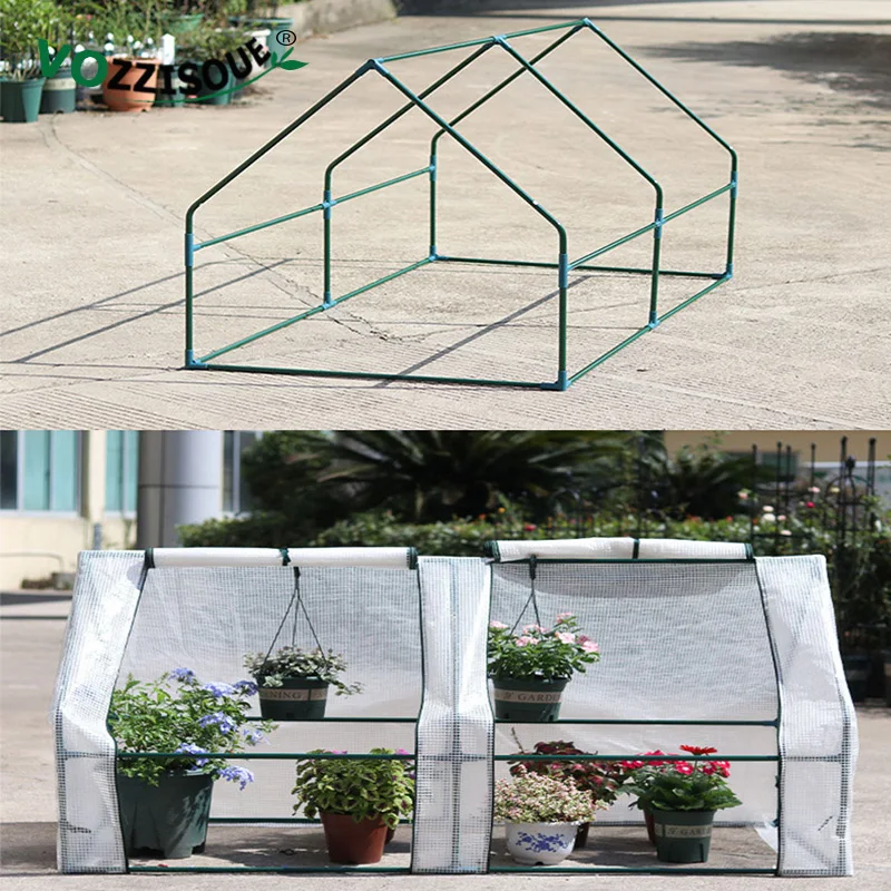 Мини теплица для садовых растений пластиковый чехол с железной подставкой