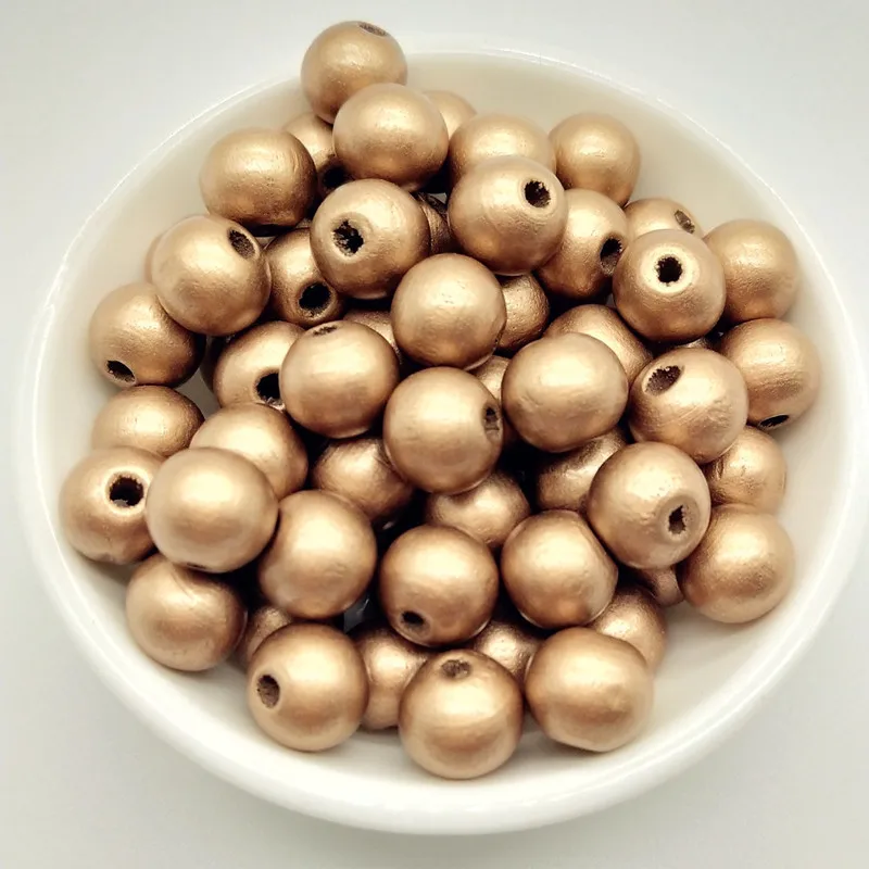 Бусины из натурального дерева для поделок круглые бусины-разделители размером
