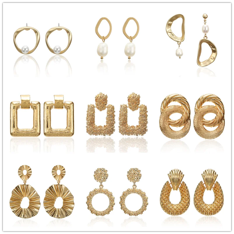 Новинка 2019 женские модные серьги бесплатная доставка висячие золотые и