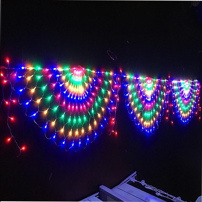 

EU/US/UK Plug 3M 3 Peacock Mesh Net Led String Lights Outdoor Wedding Window holiday Strings For Christma New Year Party Decor