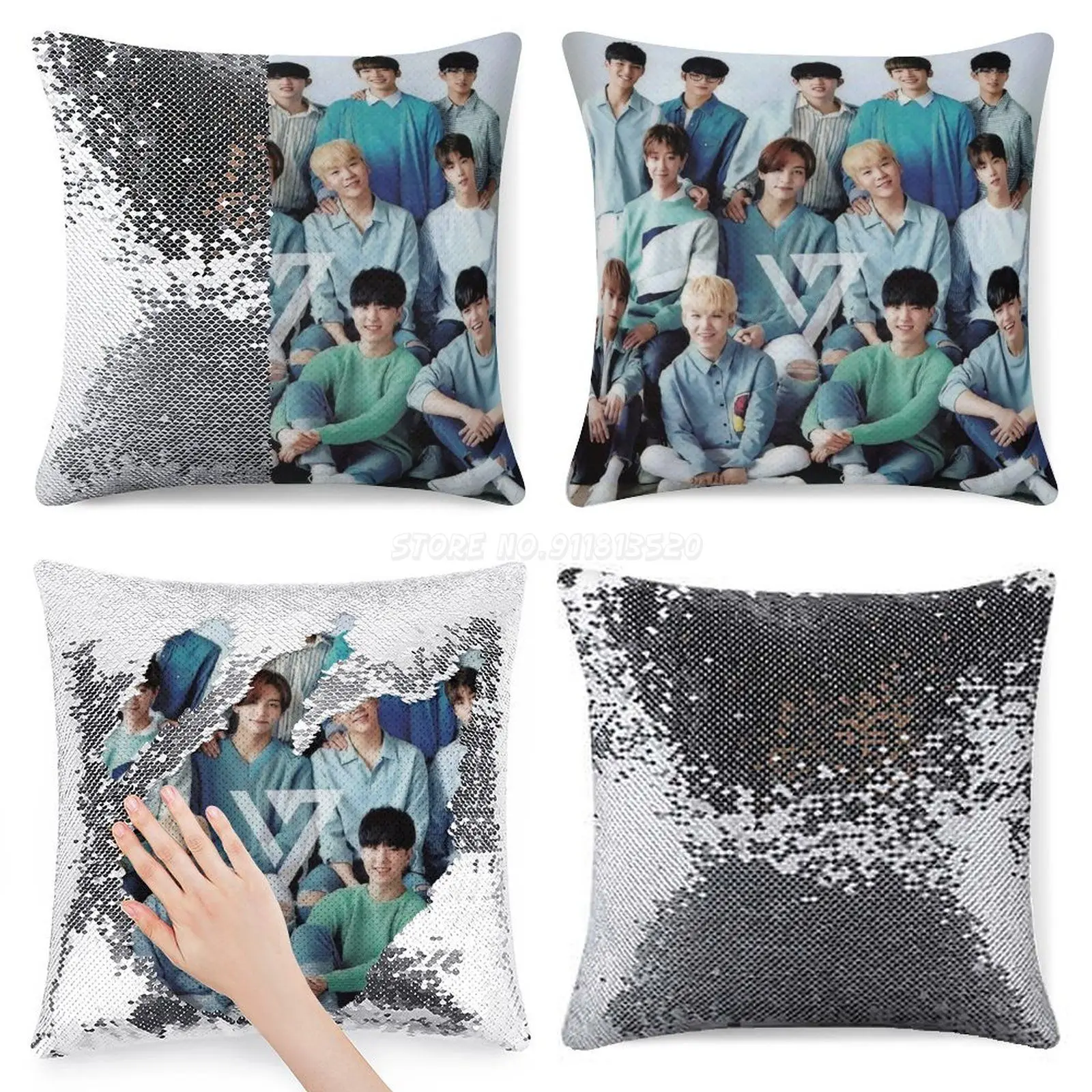 Наволочка Seventeen с блестками волшебный чехол для подушек 40x40 см Русалка Кей-поп