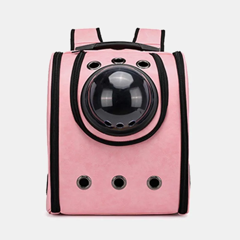 pink Рюкзак для собак искусственная Портативный космическая капсула переноска дышащая кошка рюкзак легкий Водонепроницаемый Carrier S/M/L Размеры Сумка; товары для домашних животных - Цвет: pink