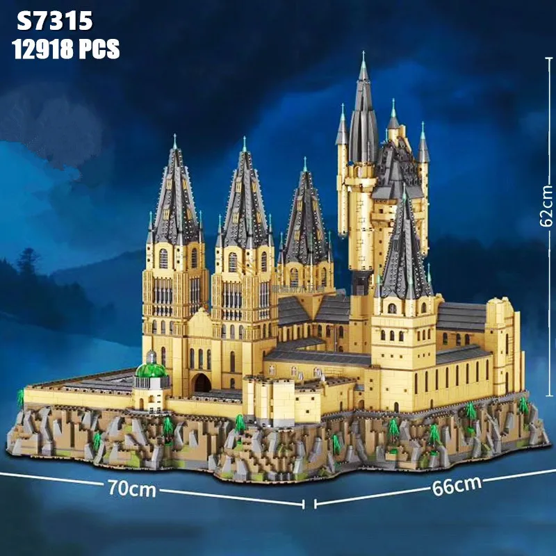 В наличии игрушки из фильма MOC модель замка Поттер Волшебная строительные блоки