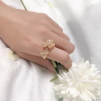individual fashion trend nordic style lady lucky grass flower dance accessories free freight popular ring celebrities gift