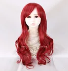 Женский парик принцессы на Хэллоуин, парик русалки, детская принцесса Ариэль, красные длинные волосы для девочек, парик для ролевых игр