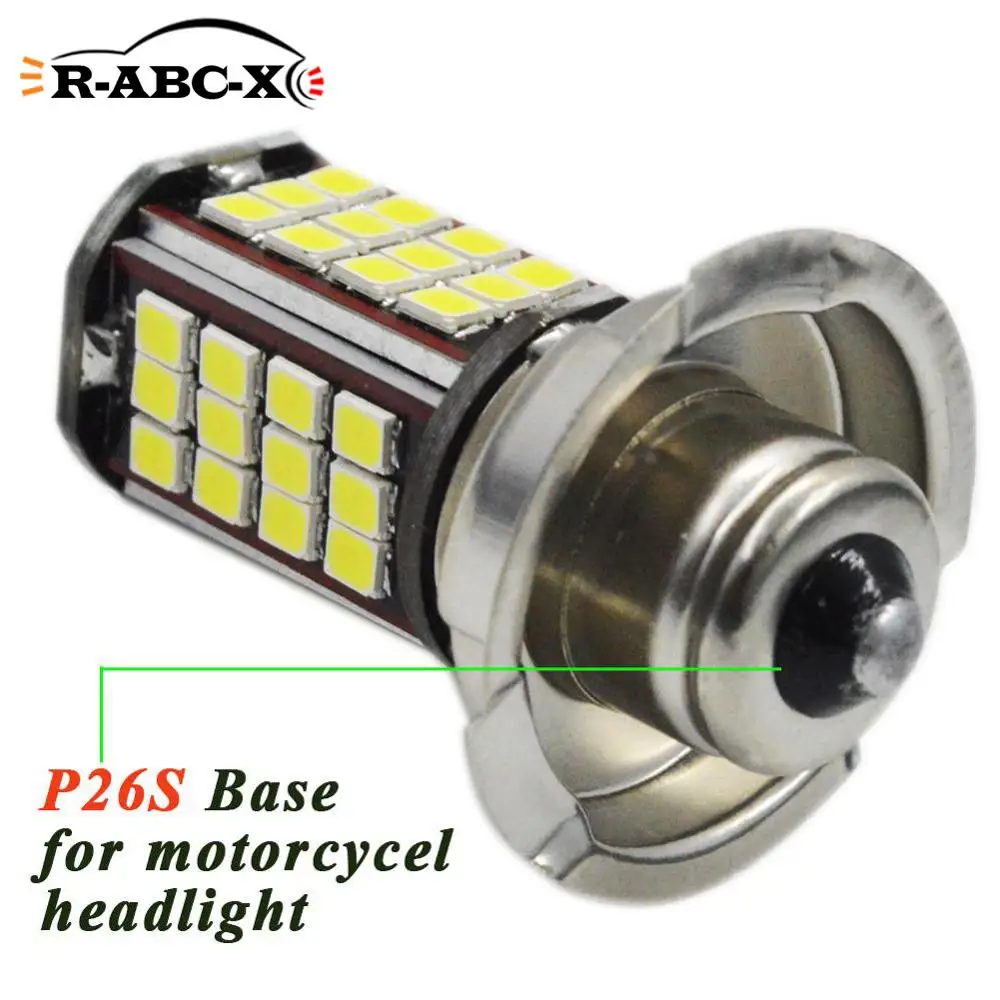 2x P26S светодиодная фара для мотоцикла от 6V 12V Led 2835 56SMD мото фар лампы 960lm Супер Белый