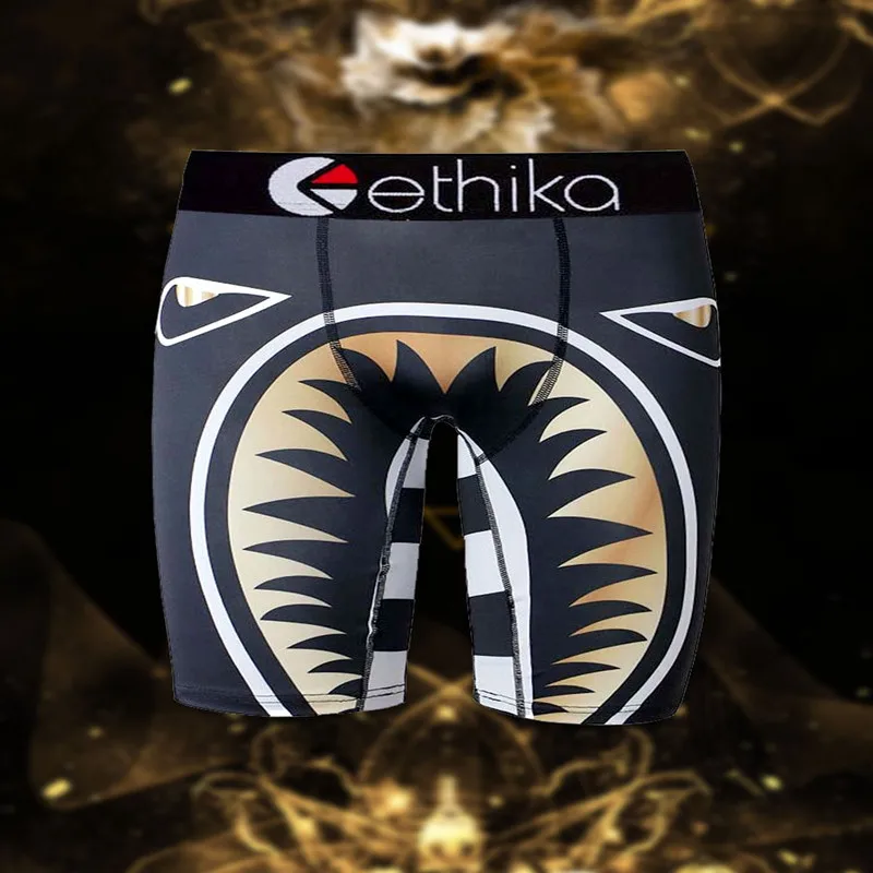 

Модные новые товары Ethika, индивидуальные стильные мужские спортивные трусы-боксеры с принтом акулы, мягкие и быстросохнущие забавные мужски...