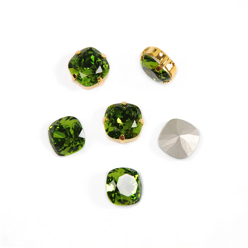 YANRUO 4470 все размеры Olivine огранка подушки стразы с кристаллами пришивные камни для
