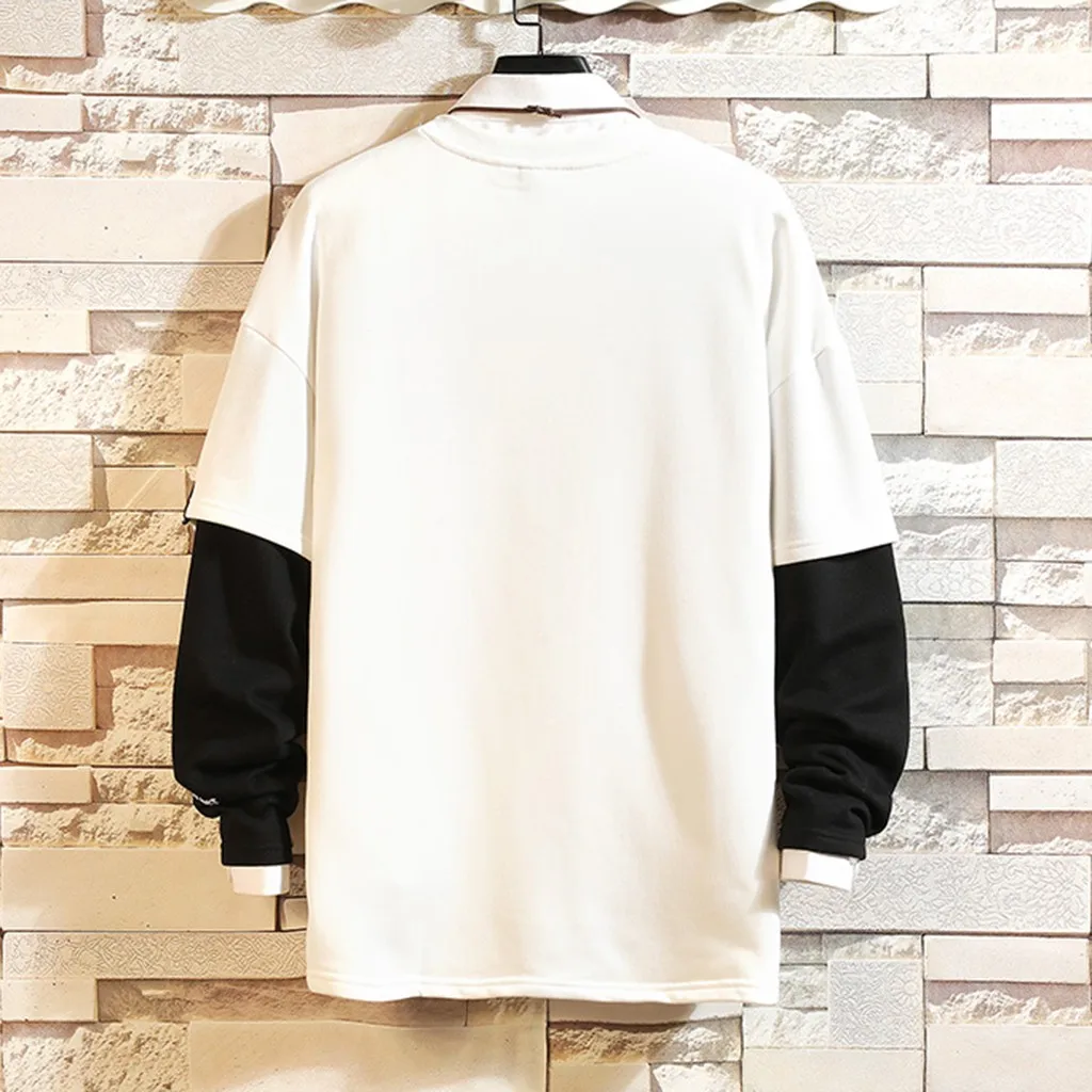 Новинка 2019 Мужская модная куртка из двух предметов удобная толстовка с круглым