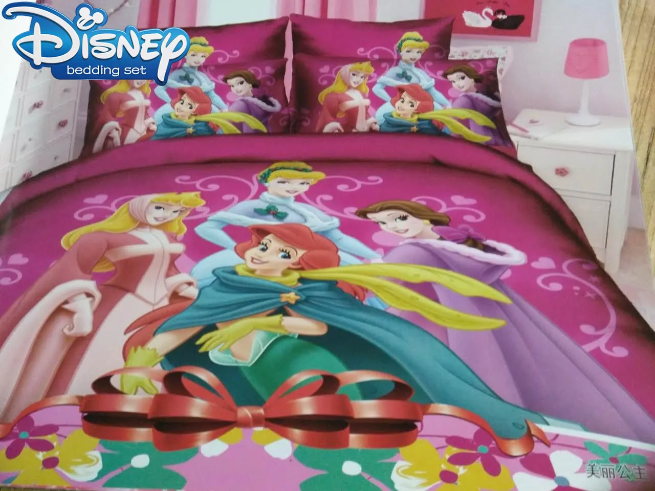 Комплект постельного белья принцессы для детей декор спальни односпальный