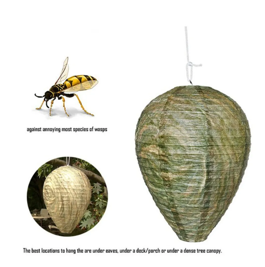 

Wasp Bee Trap Fly Insect Simulated Wasp Nest Effective Safe Non-Toxic Hanging Wasp Deterrent for Wasps Hornets Yellowjacket