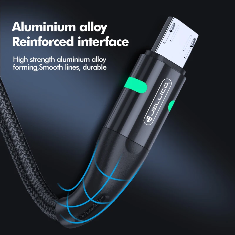 Jellico 3A микро USB кабель нейлон Быстрая зарядка для передачи данных Samsung Xiaomi LG