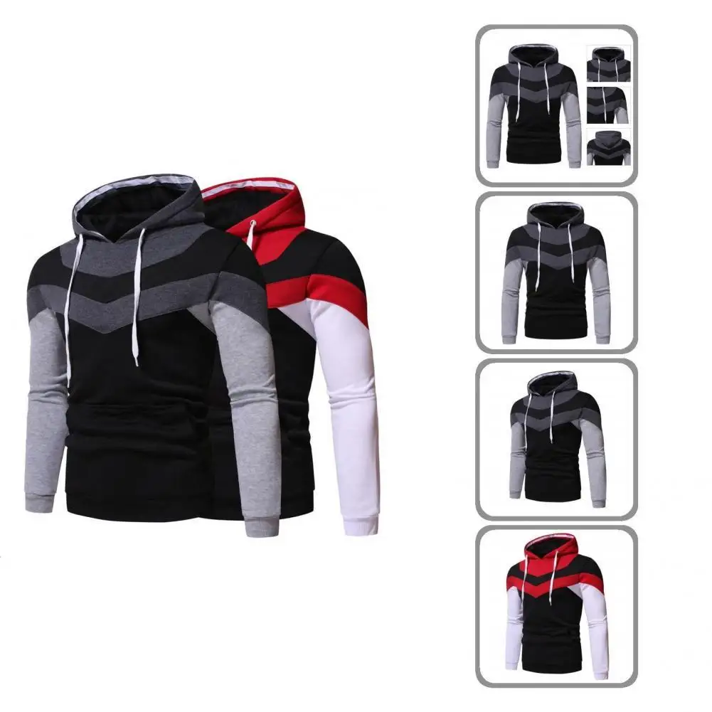 

Long Sleeve Excellent Full Length Sleeve Men Sweatshirt Polyester Autumn Hoodie Soft for Home