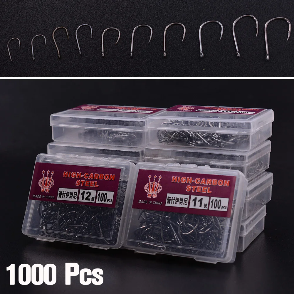 

Fishing Hooks Set Carbon Steel Barbed Single Circle Carp Hook Sea Fishinhook 1000Pcs 3# to 12# Tackle Accessories