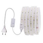 Яркая гибкая светодиодная лента с высоким уровнем безопасности 220, 2835 светодиодов на 1 м, с выключателем, водонепроницаемая уличсветильник лампа IP67, 120 в