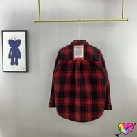 red patch vetements jacket 2021 men women high quality plaid lattice inside thickened cotton vetements coats oversize outerwear