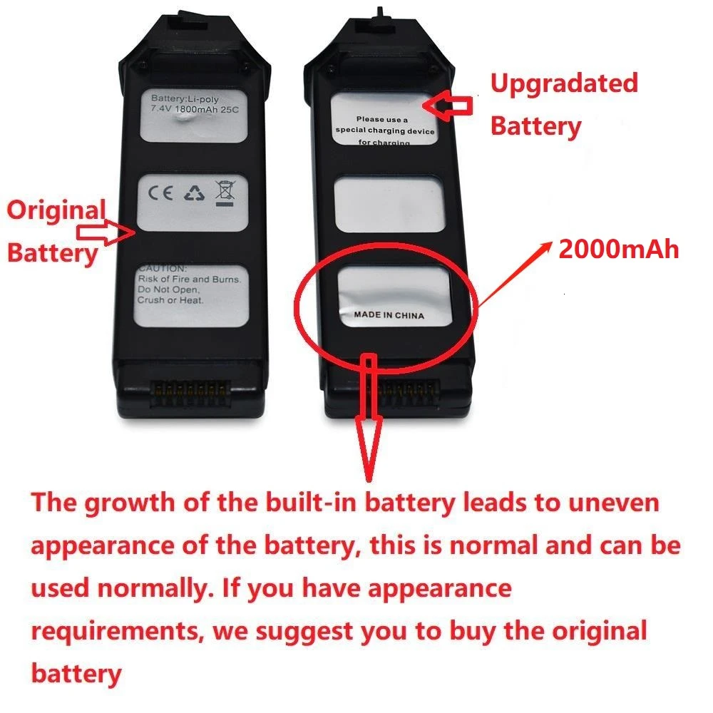 Обновленная аккумуляторная батарея 2000 мАч 7 4 В для MJX R/C Bugs 5 Вт B5W JJRC X5 Pro RC Quadcopter