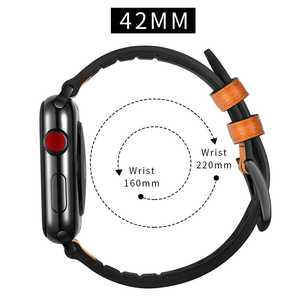 Ремешок из силикона и кожи для Apple watch band 44 мм 40 камуфляжный браслет iWatch 38 42 apple series 3