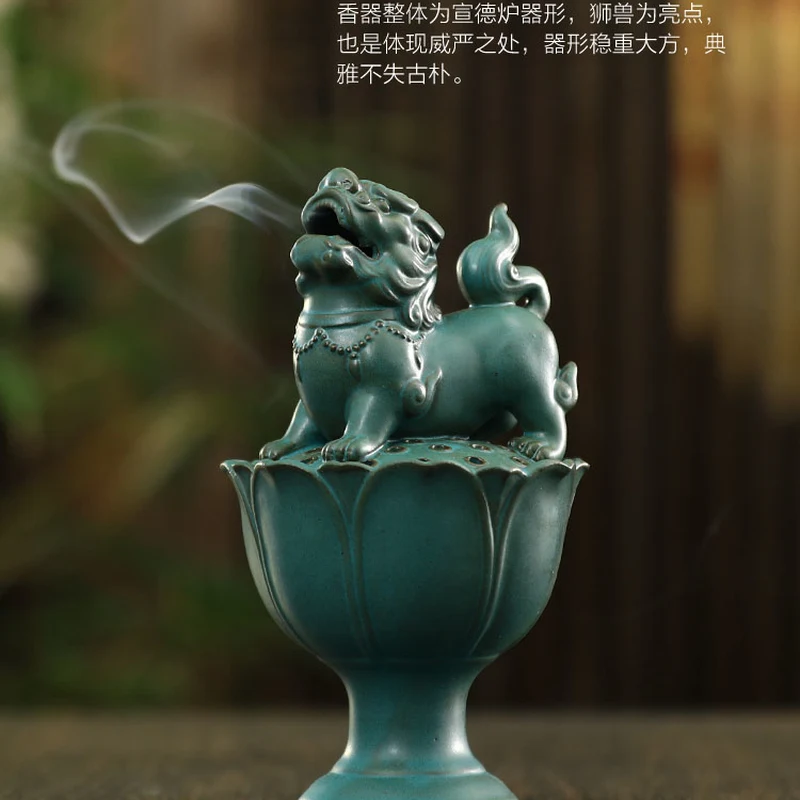 Lotus Chinese Incense Burner Ceramic Home Zen Holder Smoke Fountain Queimador De Incenso Temple Decoration EF50XL | Дом и сад