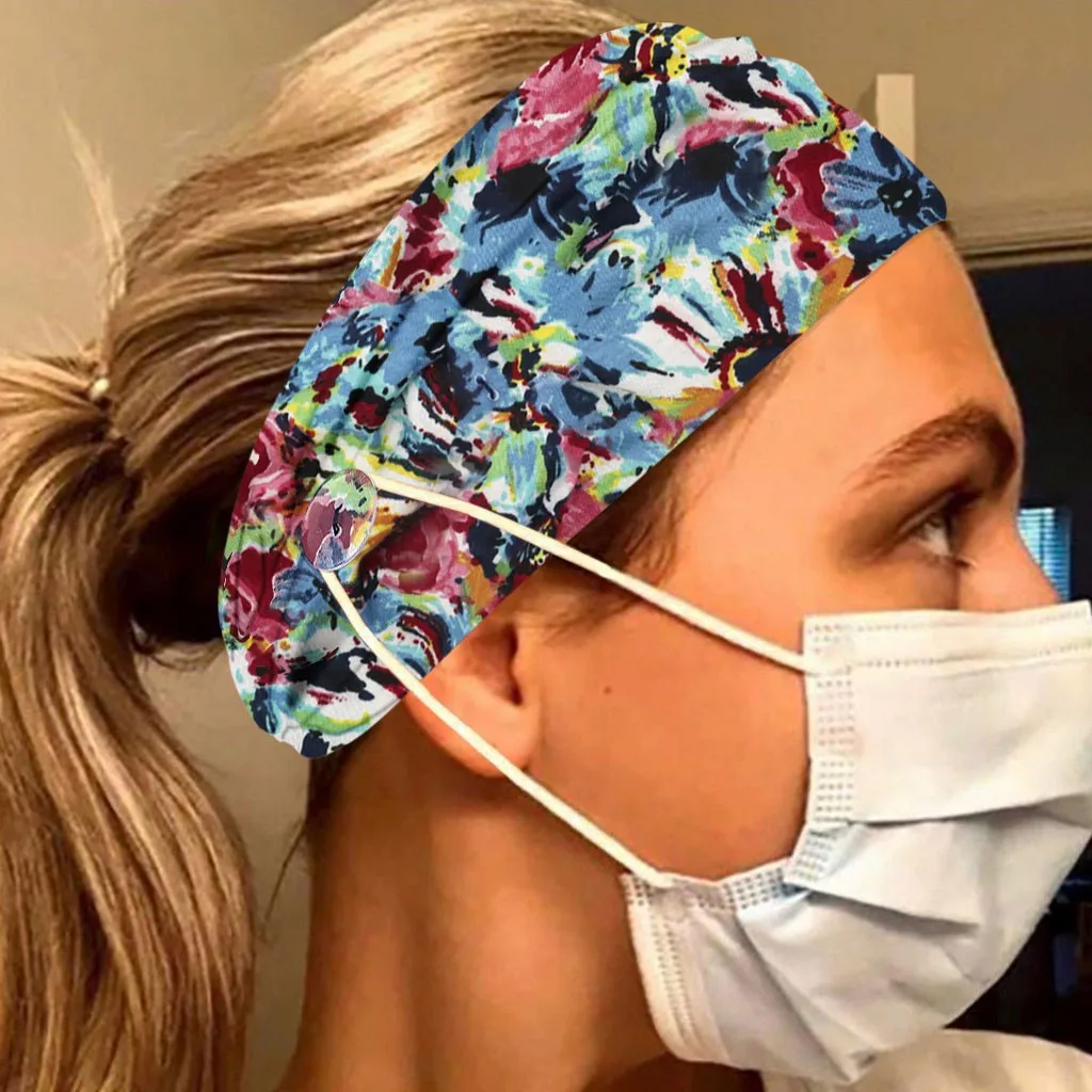 Одноразовая лицевая повязка на голову пуговице с держателем защищающим уши для