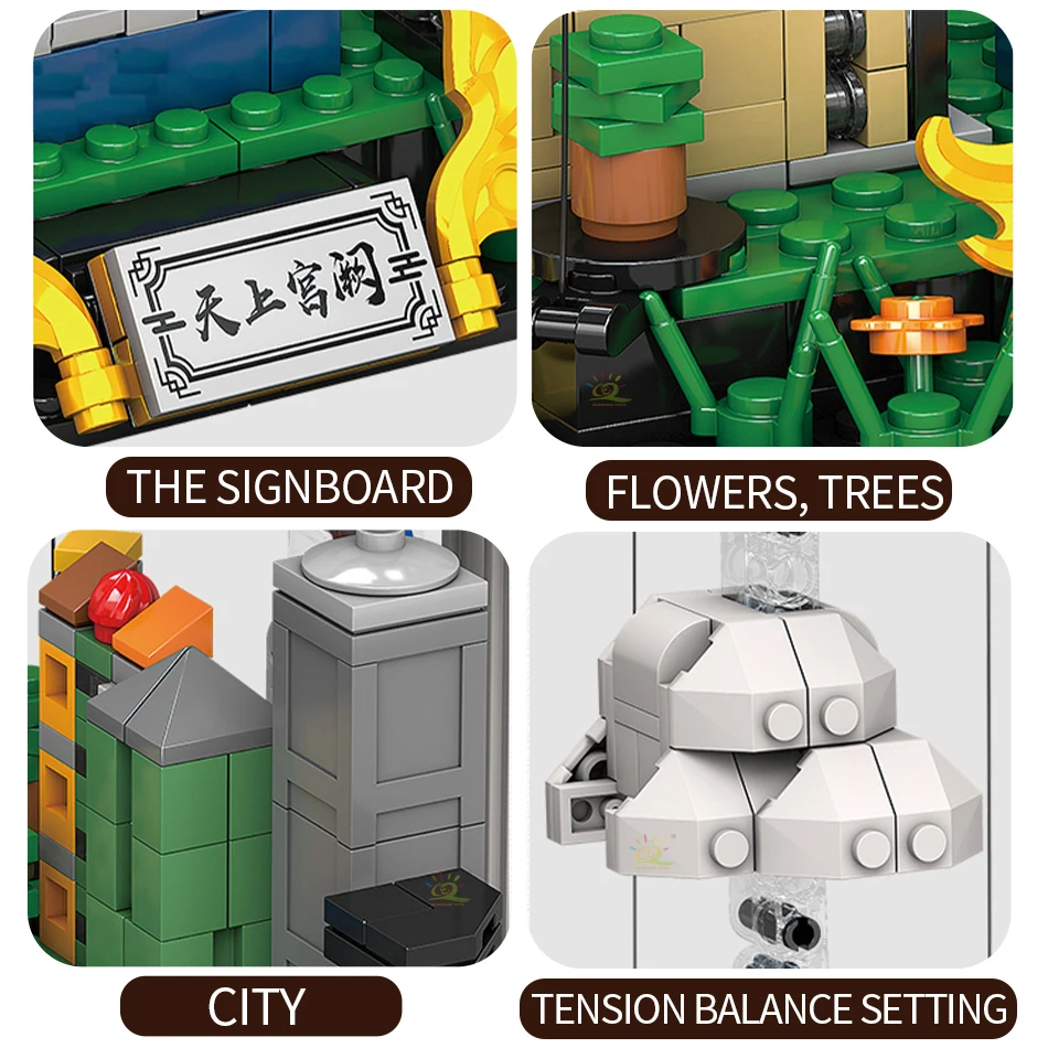 

1116pcs Myths Moon Guanghan Heavenly Palace Building Blocks Legonds Castle Architecture Brick Set City Toy For Children