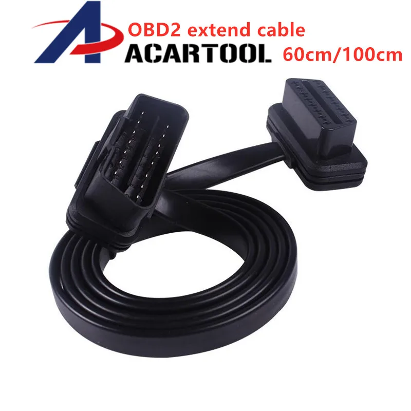 60 см 100 см для плоских+ тонких, как лапша OBD 2 OBDII OBD2 16Pin мужчин и женщин ELM327 диагностический удлинитель Разъем