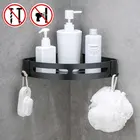 Настенная угловая полка для ванной комнаты, из алюминиевого сплава