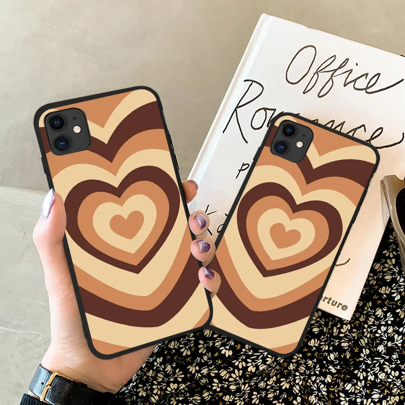 cute hot rainbow heart shape love soft silicon phone case for iphone 13 12 11 pro se 2020 x xs max 7 8 6s plus loves cute cover free global shipping