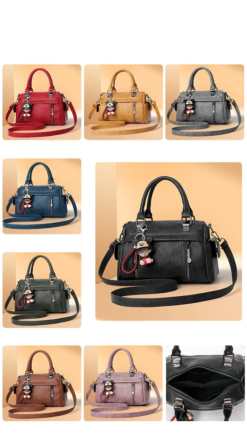 Винтажные кожаные женские сумки роскошные брендовые тоуты на ремне с