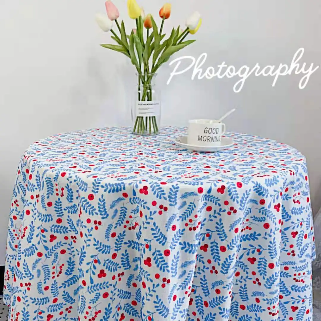 Литературная скатерть в скандинавском стиле из хлопка и льна клетку боярышник