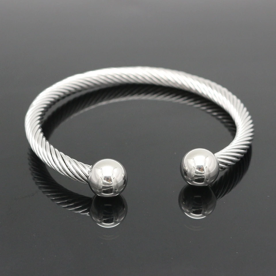 

New Arrivals Men Cuff Bracelet High Quality Stainless Steel Wire Armoured Open Bracelets & Bangles For Women Fashion Jewelry