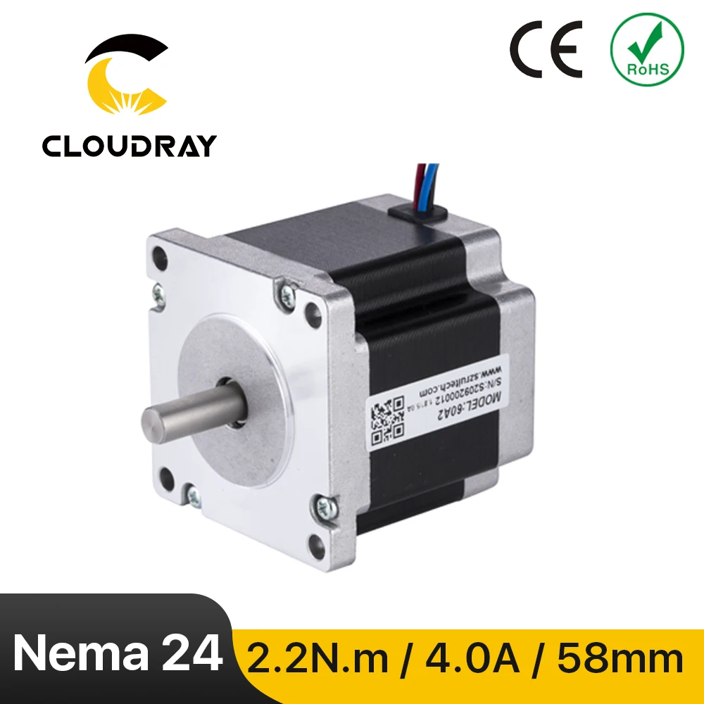 Шаговый электродвигатель Nema 24 60 мм 2 фазы нм 4 а 4-проводной кабель для 3D-принтера