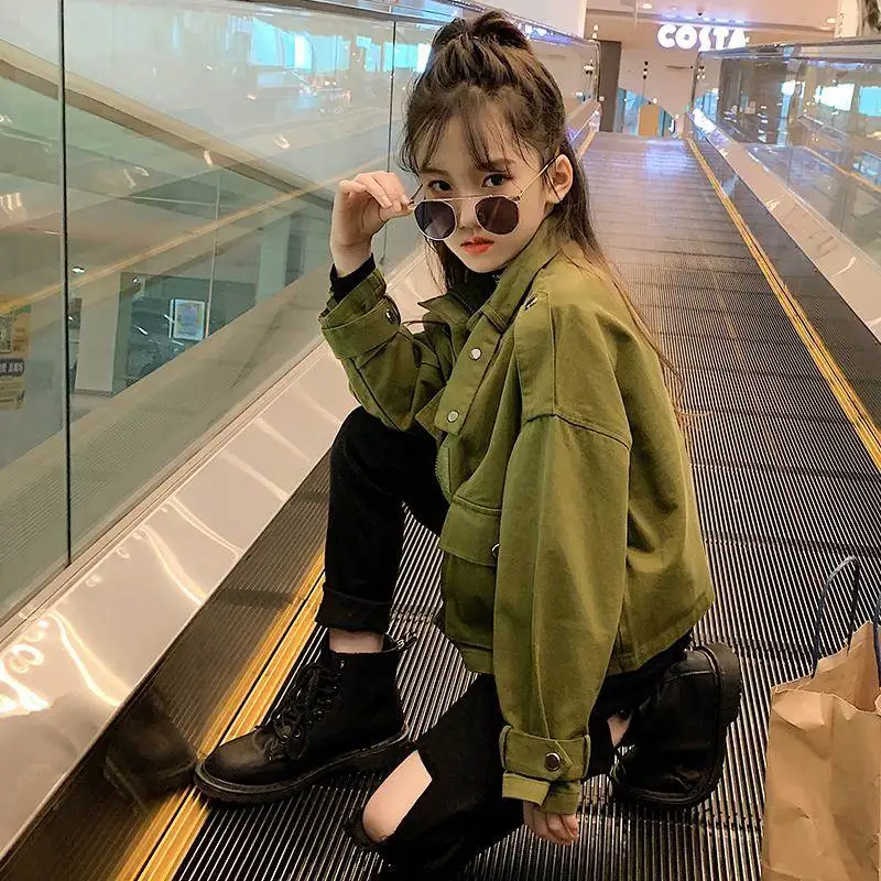 

2020 Spring Autumn Girls Fashionable Casual Solid Color Beautiful Workwear Jacket Coat