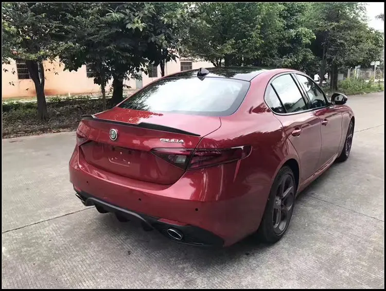 Для Alfa Romeo Giulia спойлер из углеродного волокна задний багажник черный отделка