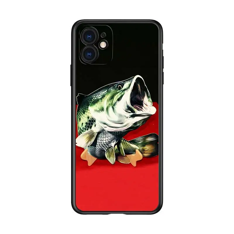 

Gone fishing painting for Apple iPhone 12 Pro Max Mini 11 Pro XS Max X XR 6S 6 7 8 Plus 5S SE2020 Soft Black Phone Case