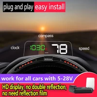t900 mirror car hud car head up display gps speed projector overspeed rpm voltage security alarm driving computer