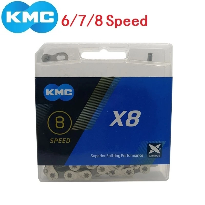 КМК X8 велосипедной цепи 116L & MissingLink 6 7 8 Скорость MTB велосипед Город дорожный