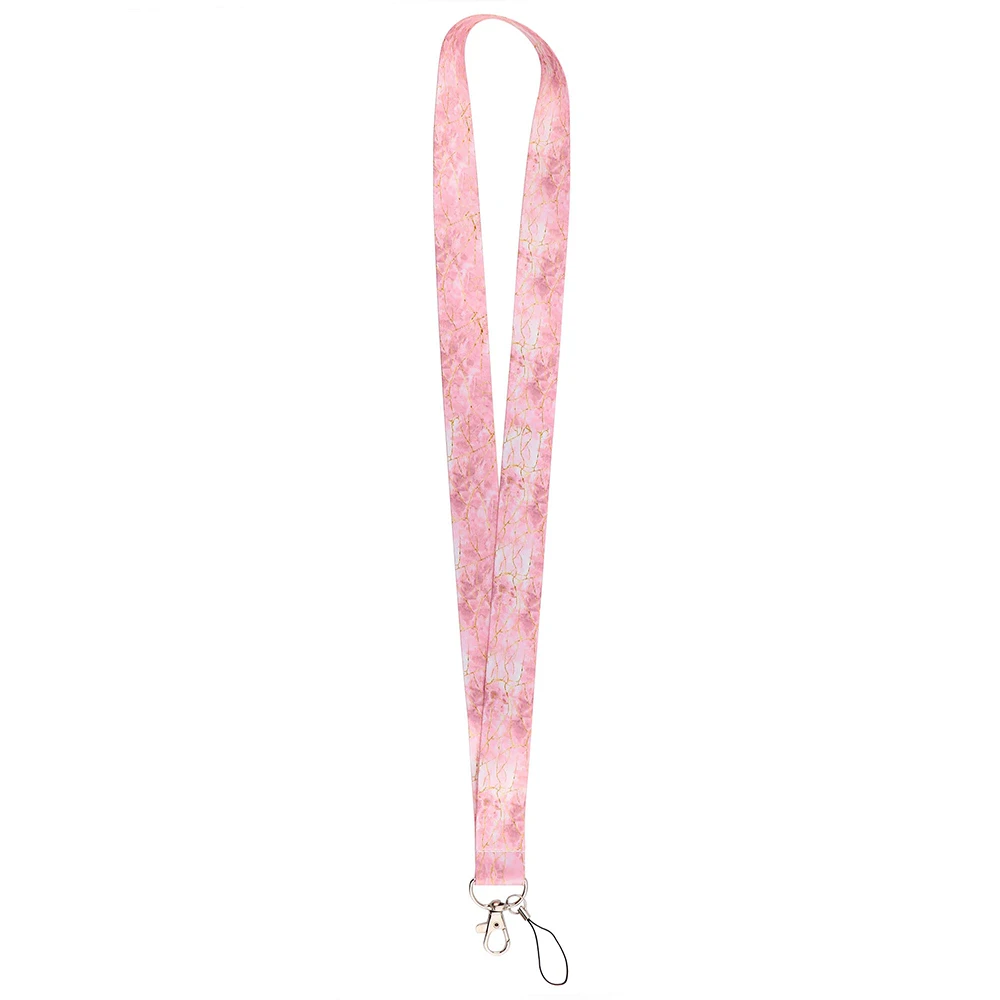 Ремешки для ключей CB1229 с мраморным рисунком розовый шейный ремешок кнопки