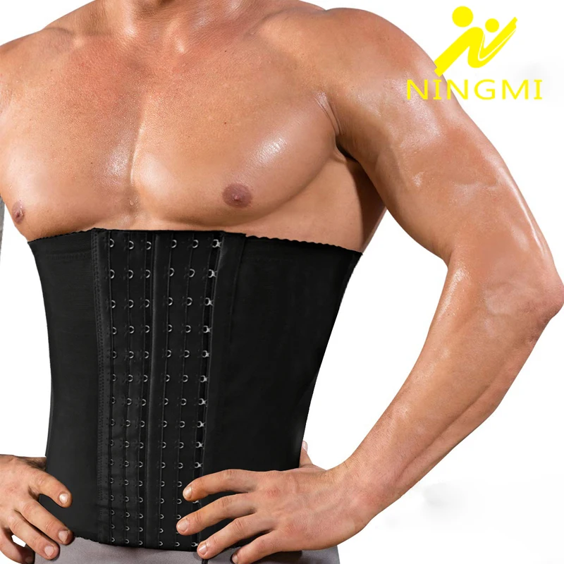 Мужской тренировочный пояс NINGMI для тонкой талии 7 стальных костей ремень