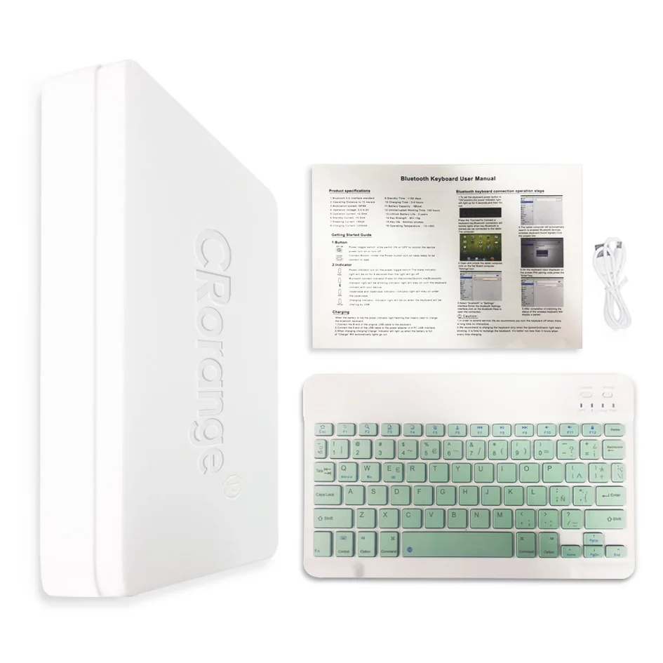 

Pink Colorful Spanish Wireless Keyboard Bluetooth And Mouse For iPad 10.2 10.5 10.9 For Samsung Android Tablet Russian Keyboard