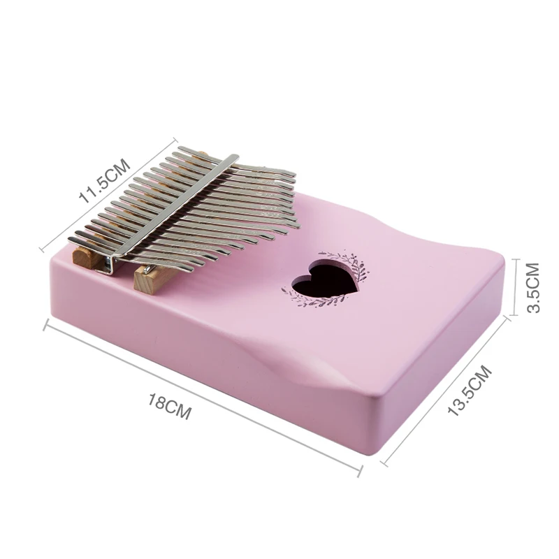 17 Key Pink Color Kalimba Thumb Piano Finger Sanza Mbira High-Quality Solid Wood Body Keyboard Musical Instrument for Kids