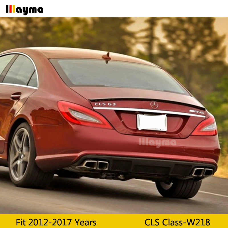 Для AMG Стиль матовая искусственная кожа серость задний спойлер на багажник для Benz